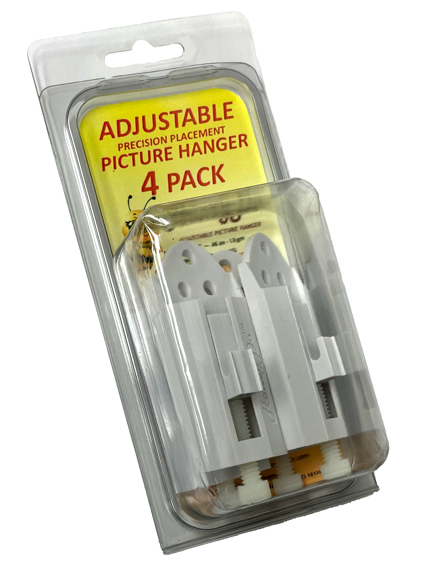 4 - HD1-2021-4 ___ 4-Pack HoneyDo picture Hanger adjustable hook- White
