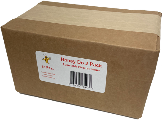 HoneyDo® 2-Pack Precision Adjustable Picture Frame & Art Hanger - 12 PER CASE