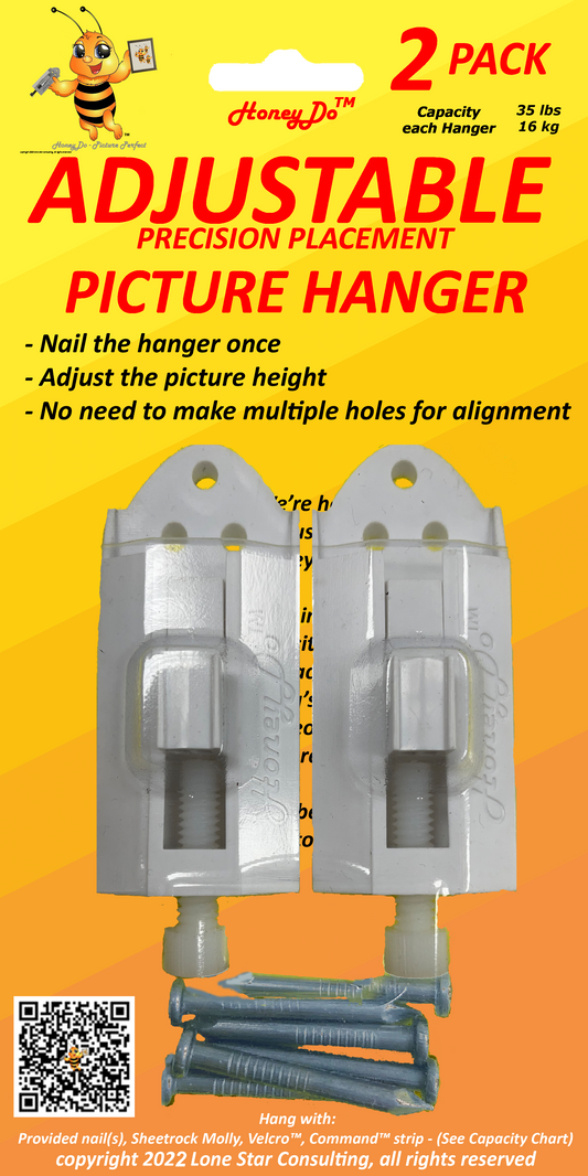 3 - HD1-2021-2 picture Hanger adjustable hook- White
